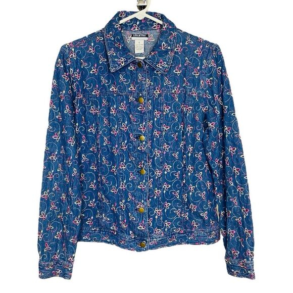 Leslie Fay denim buttons down lightweight jacket size S - Picture 1 of 7